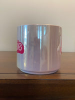 Barbie Iridescent Pearl Ceramic Mug – Classic Pink Barbie Logo
