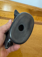 Handmade Burnished Black Ceramic Dolphin Figure
