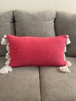 Hot Pink Throw Pillow Halloween Ghost Decor with Tassels
