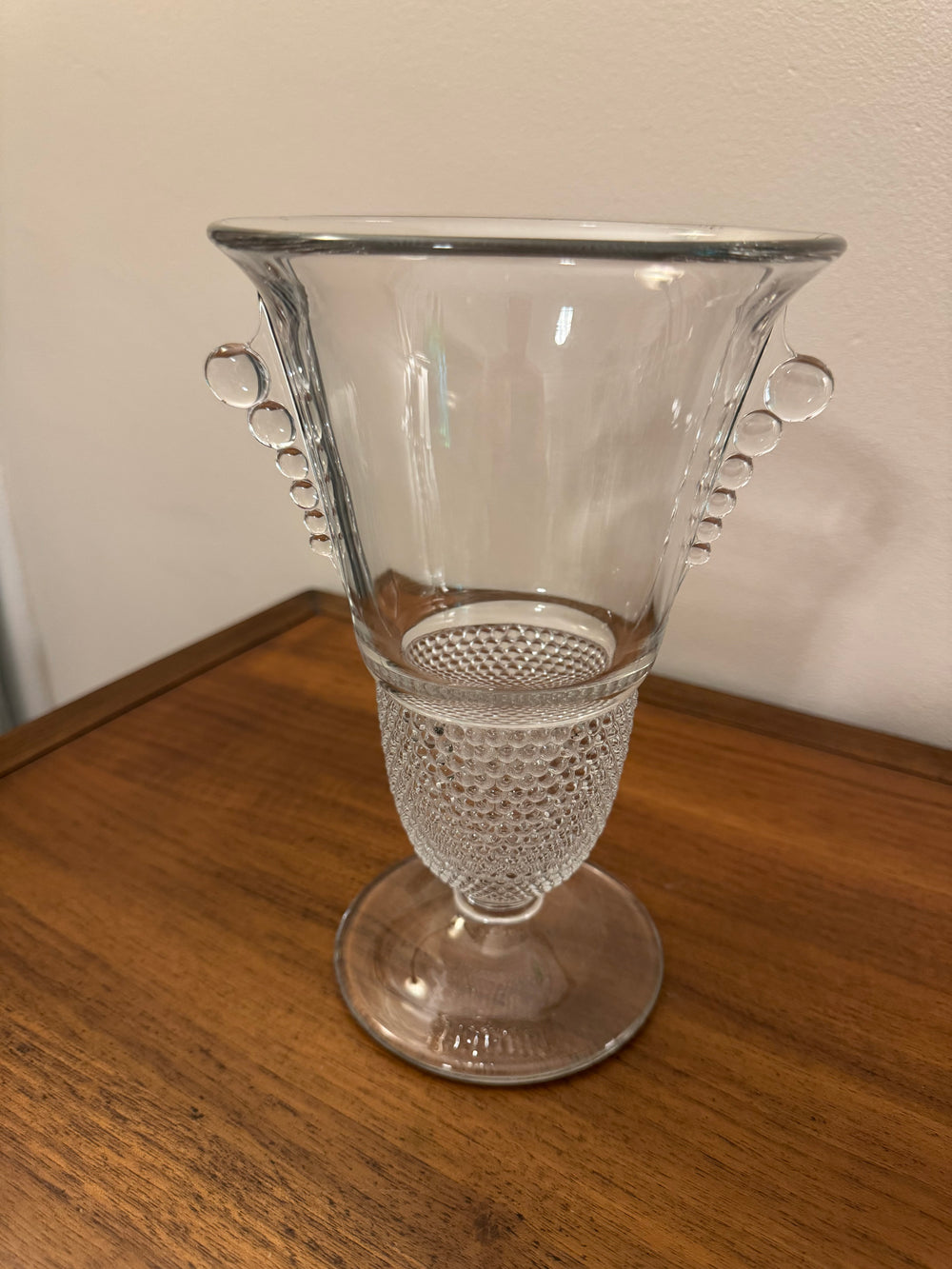 Vintage Duncan & Miller Teardrop Fan Clear Glass Vase
