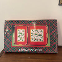 Vintage Laquer Christmas 3 Trays