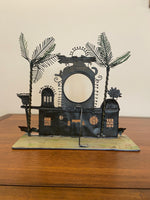 Popular Creations Tin Art Sculpture Candle Luminary Caddy Cafe Bar
