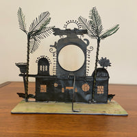 Popular Creations Tin Art Sculpture Candle Luminary Caddy Cafe Bar