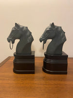 Bronze Horse Head Resin Base Bookend Set of 2
