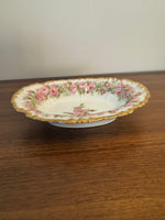 Antique Collectable Limoges French Fine Porcelain China Small Oval Bowl Jean Pouyat

