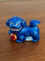 Vintage Small Enamel Brass Chinese Foo Dog
