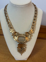 Vintage J Crew Gold-tone Rhinestone Dangle Pendant Necklace
