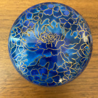 Vintage Brass Cloisonne Trinket Box