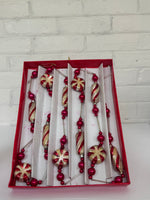 Vintage Kurt Adler Blown Glass Christmas Tree Garland – Candy Cane Theme RARE
