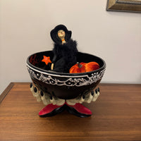 Spooky Witches Hands with Ceramic Bowl Halloween Decor
