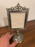 Landscape River-Trees Porcelain Lithophane on Metal Light Stand Light Night Lamp
