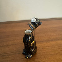 Porcelain Limoges France Black Panther Shaped Chamart Trinket Box