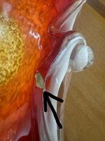 Glass Orange-Golden-tone Ashtray Decorative Bowl
