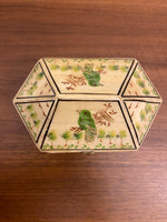 Vintage Handpainted Bone Inlay Trinket Jewelry Box
