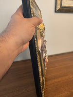 Vintage Italian Sterling Silver Arg 925 3D Framed Holy Family Mary Joseph Jesus
