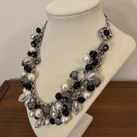 Chain Mesh Beaded Statement Necklace