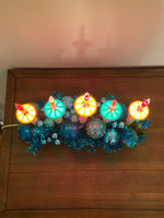 Vintage Christmas Candolier 5 Lights Tinsel Branches-Ornaments
