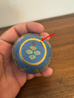 Vintage Chinese Cloisonné Trinket Box Egg Shaped with Dragons
