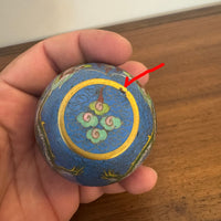 Vintage Chinese Cloisonné Trinket Box Egg Shaped with Dragons