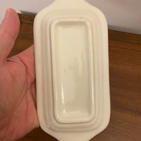 Ceramic Blue Transfer Butter Dish Currier and Ives Horse Ride at the Shore