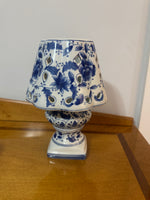 Nantucket Cobalt Blue White Porcelain Light Stand Candle-holder

