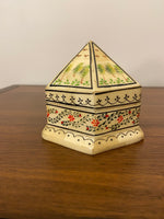 Vintage Handpainted Bone Inlay Trinket Jewelry Box
