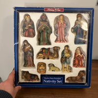 Vintage Holiday Time Porcelain Nativity Set of 12 Pieces