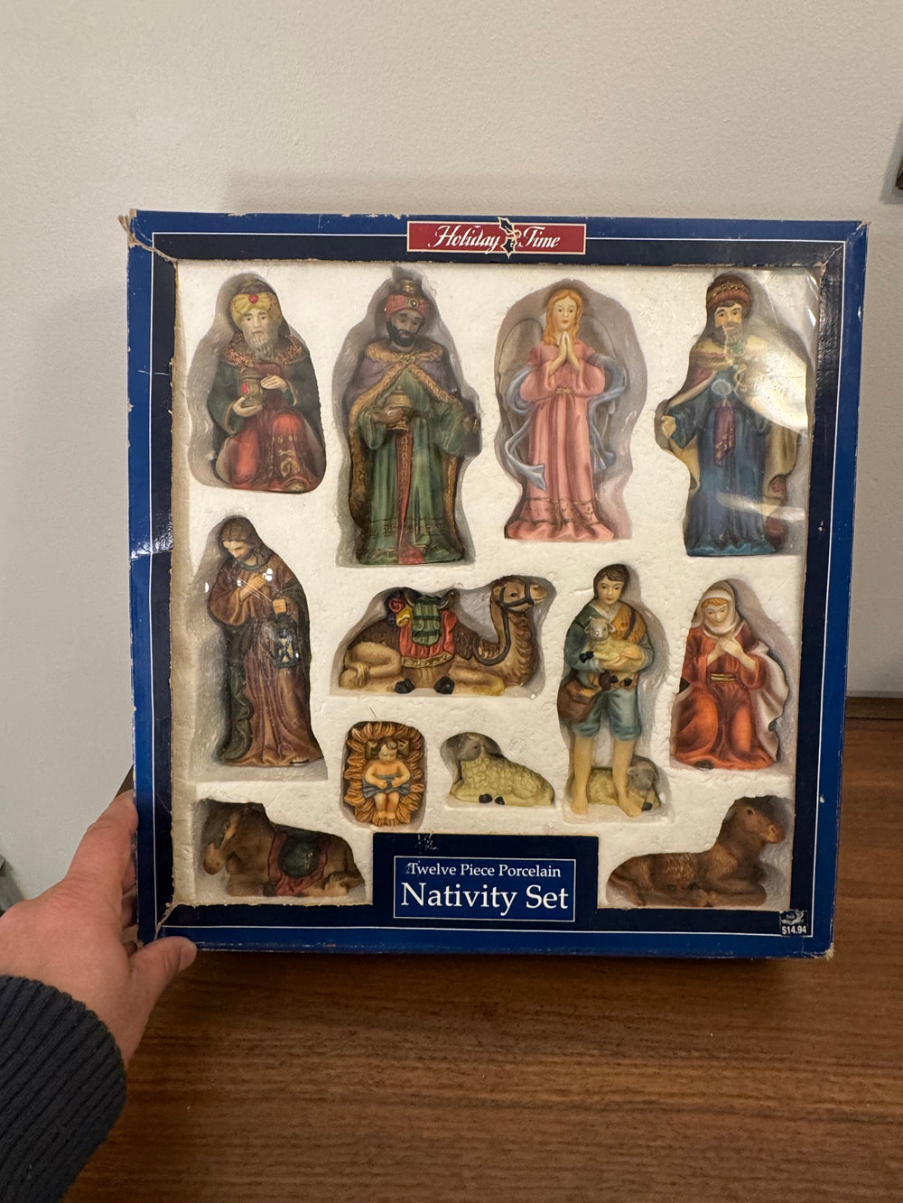 Vintage Holiday Time Porcelain Nativity Set of 12 Pieces