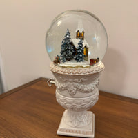 Snow Globe Christmas Decor Musical Box Windup-Operated Horse Ride