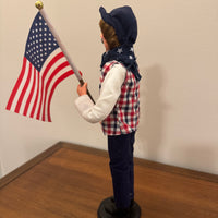 4th Of July Americana Patriotic Drummer-Flag Bearer Figurine Set of 2