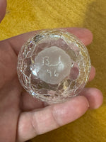 Clear Crackled Glass Perfume Bottle with Stem
