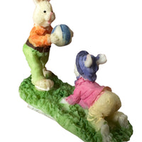 Vintage Lighted Easter Bunnies Village Set of 7