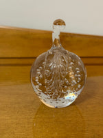 Handmade Clear Glass Art Paperweight Apple Shaped
