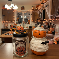 Halloween Glass Candy Jar and Decor