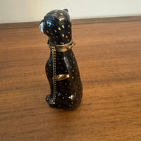 Porcelain Limoges France Black Panther Shaped Chamart Trinket Box