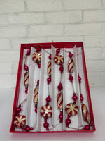 Vintage Kurt Adler Blown Glass Christmas Tree Garland – Candy Cane Theme RARE

