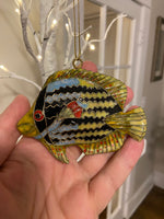 Vintage Cloisonne Enamel Fish Pendant-Ornament
