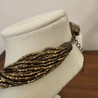 Gold-tone Multi Strands Beaded Necklace