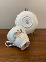 Regency Fine Bone China England Teacup & Saucer Red Poppy Floral
