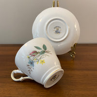 Regency Fine Bone China England Teacup & Saucer Red Poppy Floral