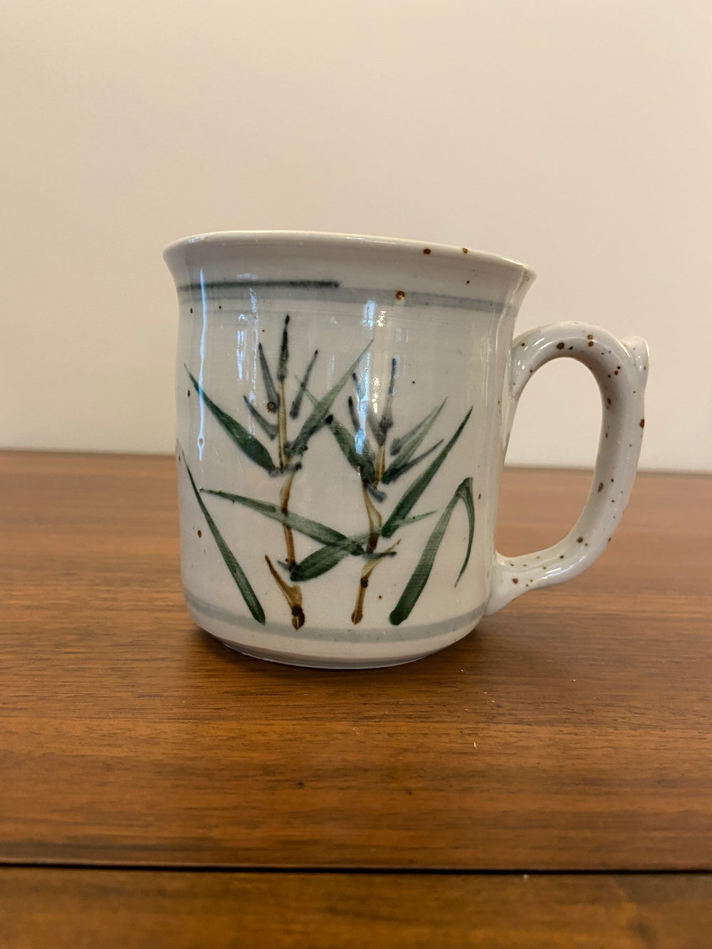 Handmade Speckled Glaze Porcelain Mug Bamboo Design
