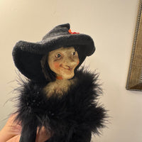 Hallmark Huntington Cassie Halloween Decor Figure Cloth Resin Feathers