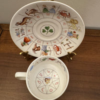 Vintage Royal Kendal Fortune Zodiac Cup and Saucer Reading Cup Bone China