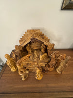Olive Wood Hand-carved Nativity Set and Manger READ
