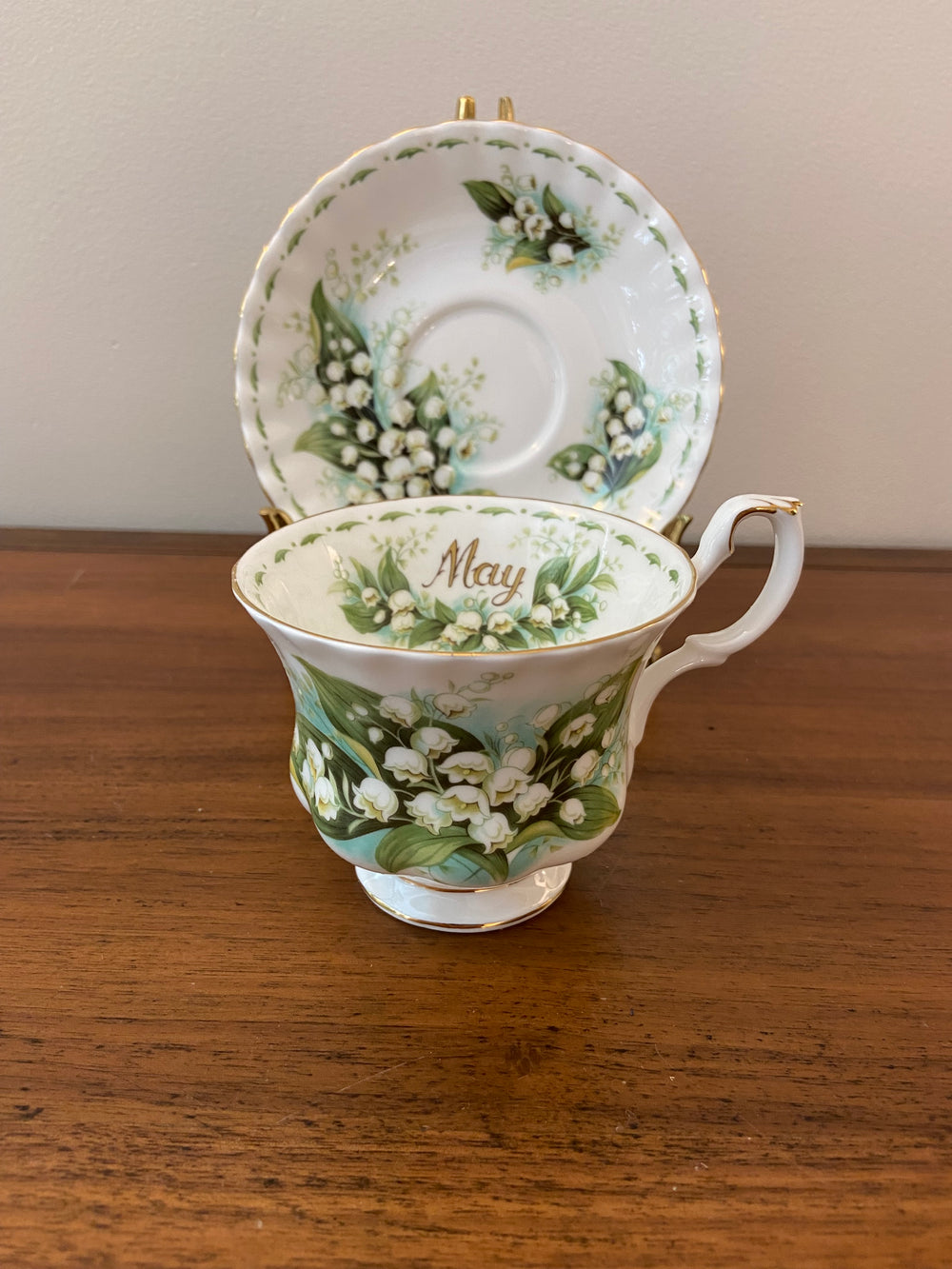 Royal Albert English Bone China May Cup Saucer Lily of the Valley