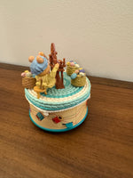 Vintage Enesco Mouse Animated Music Box Tuned Spinning Wheel
