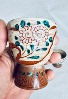 Handmade-Glazed Egg Cups Footed
