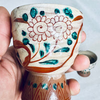 Handmade-Glazed Egg Cups Footed