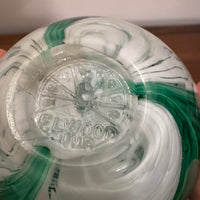 Elwood Art Glass Handmade Paperweight Green Leaves