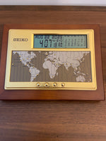 Vintage Seiko World Time Desk Clock Model QHL020B
